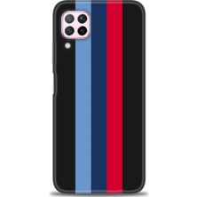 gmotp Huawei P40 Lite Kılıf Hd Baskılı - Bordo Mavi Çubuklar