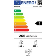 Windsor Ws 5100 Nfk x 471 Lt E Enerji Sınıfı No-Frost Buzdolabı