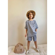 Yigit Butik Keten  Kumaş Erkek Çocuk Şortlu Takım