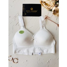 Celine C Cup Bambu Hisli Ultra Rahat Polamid Kumaştan Dokulu Dantel Detaylı Balensiz Desteksiz Sütyen