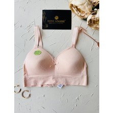 Celine C Cup Bambu Hisli Ultra Rahat Polamid Kumaştan Dokulu Dantel Detaylı Balensiz Desteksiz Sütyen