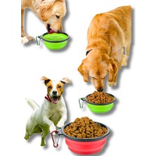 Katlanabilir Mama Su Kabı Kedi Köpek Seyahat Pratik Taşınabilir