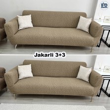 BAQDO Jakarlı 3+3 Koltuk Örtüsü Kaliteli, Lastikli, Esnek, Streç, Çekyat, Kanepe Kılıfı Yıkanabilir 33