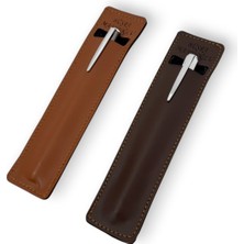 Öğretmenler Günü Günlük Hediyelik 2'li Isme Özel El Yapımı Deri Kılıflı Touch Pen Kalem Seti