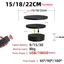 360 Derece Hız Ayarlı Oto Döner Motorlu Teşhir Fotoğraf Çekim Standı Kumandalı 3ü1 Arada 220MM 10KG
