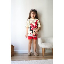 Sacro Kids Minnie Mouse Baskılı Şort-Tişört Yazlık Kız Çocuk Takım