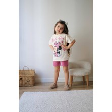 Sacro Kids Minnie Girl Desenli Şort-Tişört Yazlık Kız Çocuk Takım