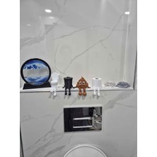 4'lü Eğlenceli Banyo Dekoratif Figür Seti /tuvalet Kağıdı, Çöp Kovası, Kaka Emojisi ,klozet Aksesuar