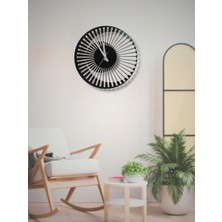 3D Efektli Siyah Metal Duvar Saati – 40  cm  Sessiz Mekanizmalı, Modern Tasarım