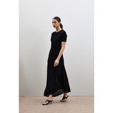 Mini Payetli Asimetrik Midi Elbise