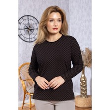 Kadın Yeni Model Yüksek Kalite Yuvarlak Yaka Orta Yaş Anne Penye Bluz 6547