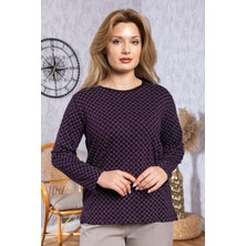 Kadın Yeni Model Yüksek Kalite Yuvarlak Yaka Orta Yaş Anne Penye Bluz 6547