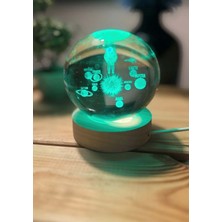 Işıklı Cam Küre Astronot Uzay Gezegenler 3D