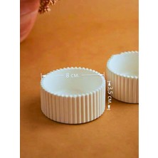 Çizgili Beton Tealight Mumluk 2’li Set – Modern El Yapımı Dekoratif Mumluk