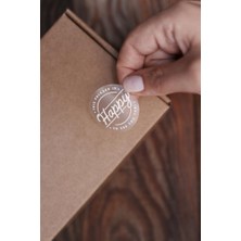This Package Is Happy To See You Too Dairesel Şeffaf Etiket 100 Adet