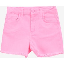 Barbie Yüksek Bel Standart Pembe Kız Çocuk Denim Şort BRB5SG-SRT6008