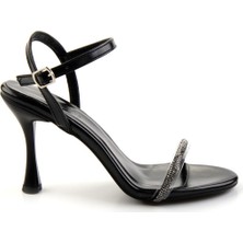 Metalik Siyah  Kadın Abiye Ayakkabı K05124009609