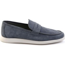 Bambi Kot Mavi Leather Erkek Loafer Ayakkabı E01395428302