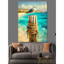 Denizdeki Martı Dekoratif Kanvas - Mdf Ahşap Tablo