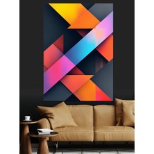 Karizma Tablo Geometrik Renk Blokları Dekoratif Kanvas - Mdf Ahşap Tablo