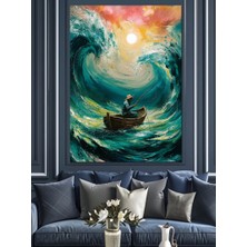 Karizma Tablo Denizdeki Balıkçı Dekoratif Kanvas - Mdf Ahşap Tablo