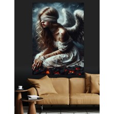 Gözleri Bağlı Melek Dekoratif Kanvas - Mdf Ahşap Tablo