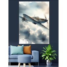 Ekart Uçuşta Uçak Dekoratif Kanvas - Mdf Ahşap Tablo