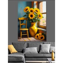 Ekart Güneş Işığında Ayçiçeği Dekoratif Kanvas - Mdf Ahşap Tablo