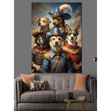 Ekart Köpek Takımı Dekoratif Kanvas - Mdf Ahşap Tablo