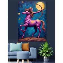 Ekart Yay Burcu Centaur Dekoratif Kanvas - Mdf Ahşap Tablo
