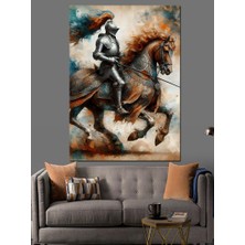 Ekart Atlı Savaşçı Dekoratif Kanvas - Mdf Ahşap Tablo
