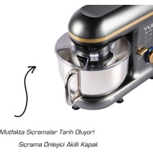 M108 Easy Chef Hamur Yoğurma Makinesi Stand Mikseri Gri Gold
