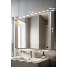 Martha Life Aynalı Banyo Dolabı – Raflı Lavabo Üstü, Modern Tasarım- 80X60