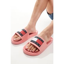 Tommy Jeans Flag Pool Women's Slide Ess Pink Kadın Plaj Terliği Pembe