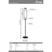 Avonni, 4275 Ailesi Siyah Boyalı Lambader