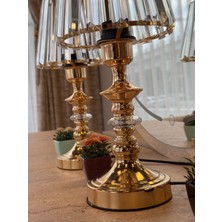 Valle Home Modern Gold Metal Kristal Başlık Abajur ( 2 Adet )