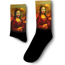 Mona Lisa Joker Parodi Çorap - Unisex