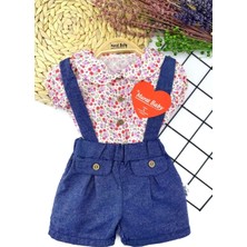 Kız Bebek Çiçekli Yazlık Salopet Takım