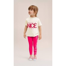 Cg Kids Nice Kabartma Tül Detaylı Harika Kız Çocuk Taytlı Alt Üst Takım