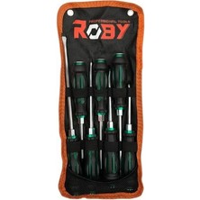 Roby 8'li Profesyonel Tornavida Seti - Manyetik Uçlu - Ergonomik Tutma Saplı
