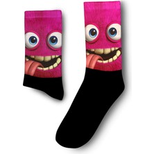 Fuşya Emojili Çorap - Unisex