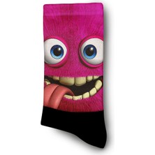 Fuşya Emojili Çorap - Unisex