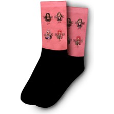 Black Pink Çizgi Karakter Çorap K-Pop - Unisex