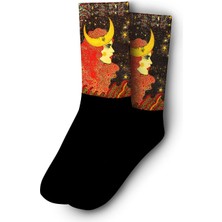 Bohem Kadın ve Ay Burç Çorap - Unisex