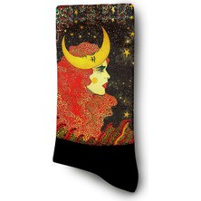 Bohem Kadın ve Ay Burç Çorap - Unisex