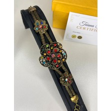 Tuana Trend Büyük Taşlı Antika Bileklik Vintage