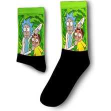 Rick And Morty Portal Eğlenceli Çorap - Unisex