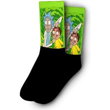Rick And Morty Portal Eğlenceli Çorap - Unisex