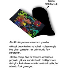 Renkli Kadın ve Kuş Bohem Tarz Çorap - Unisex