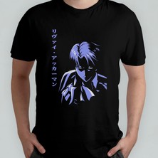 Pixxa Attack On Titan Levi Ackerman Unisex %100 Pamuklu Bisiklet Yaka T-Shirt Model 5